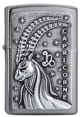 Produktbild von Zippo Sturmfeuerzeug - Zodiac - Capricorne, Brushed Chrome, Emblem - Nachfüllbar