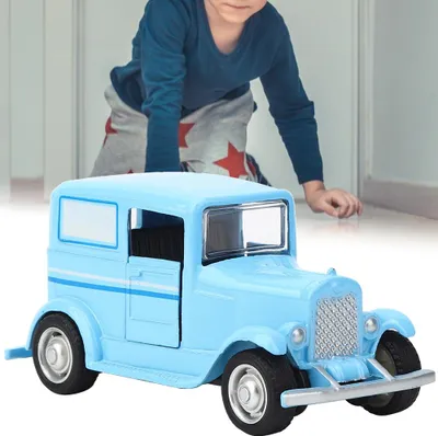 Produktbild von Legierung Auto Spielzeug Vintage Simulation Fahrzeug Modell Kinder Kind Zurückziehen Spielzeug (Blau)