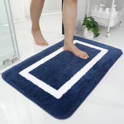 Productafbeelding van DigiRigi® Badmat – dikke microvezel, antislip & wasbaar, absorberend, 40 x 60 cm, marineblauw