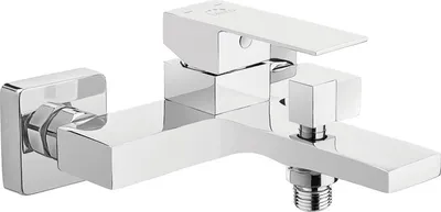 Produktbild von BADLAND Badewannenarmatur Wasserhahn KVADRATO Wannenarmatur für Badezimmer in Silber