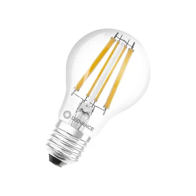 A clear studio shot of an LED light bulb.