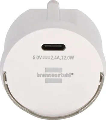 Immagine prodotto di Adattatore per presa USB-C Brennenstuhl, presa di ricarica USB-C 2,4 A, max. 12,0 W, bianco