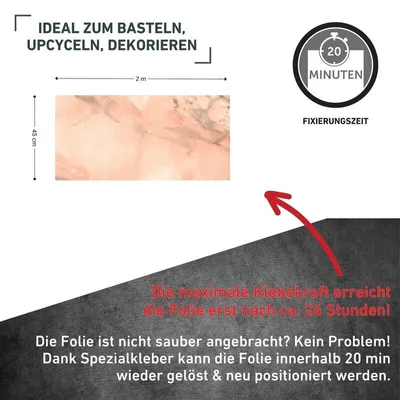 Produktbild von Klebefolie Marmor lachs - 67,5x200cm