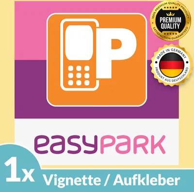 Produktbild von 1x EASYPARK EASY PARK Hinterglasaufkleber Ticket Aufkleber Vignette Parkplakette KFZ Auto Park APP Sticker (6 x 6 cm, UV Schutz, wiederablösbar)