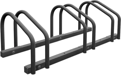 Productafbeelding van Fietsenrek - 3 fietsen - Staal - Grond - Muur - Maximale breedte banden: 60 mm - Binnen en buiten - Antraciet