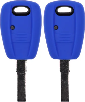 Produktbild von 2x Auto Schlüssel Silikon Schutz Hülle Blau kompatibel mit FIAT Panda Brava Bravo Punto Stilo 1 Tasten Funk Fernbedienung