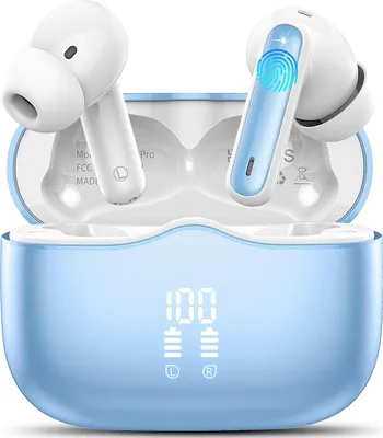 Produktbild von Kabellos Bluetooth 5.3 In Ear mit 4 ENC Mic, Kabellose Kopfhörer Tiefer Bass 40Std Wireless Earbuds Noise Cancelling, IP7 Wasserdicht, LED-Anzeige