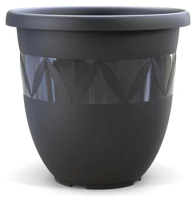 Produktbild von Blumentopf Ø 40 cm Anthrazit Pflanzkübel für Innen und Außen Übertopf Blumenkübel aus Kunststoff für Garten Balkon Terrasse