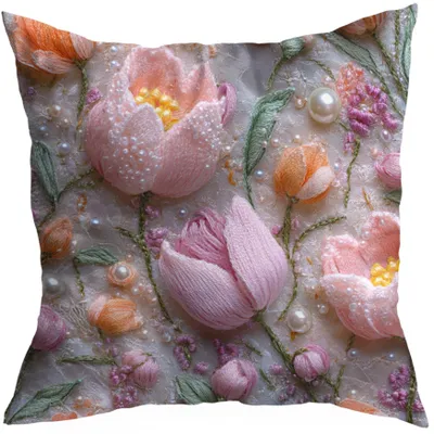 Produktbild von HomeView Frühlings-Kissenhülle 40x40 cm Blumen