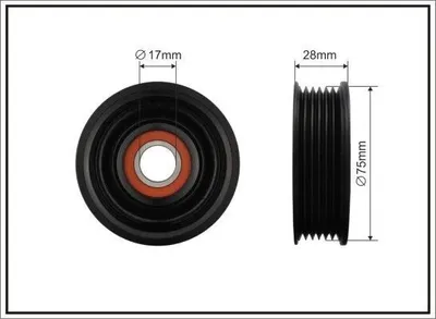 Produktbild von CAFFARO 500431 Spannrolle Keilrippenriemen 75mm für MAZDA 3 (BL) 3 Stufenheck (BL)