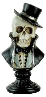 Produktbild von Mister Skelett Büste mit Frack und Hut 26,5 cm