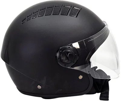 Produktbild von BHR 834 FLOW, Demi-Jet Helm ECE 22.06, Sommer-Rollerhelm mit 16 Belüftungslöchern, Kratzfestes Visier & Mikrometrischer Verschluss, Matt-Schwarz, L