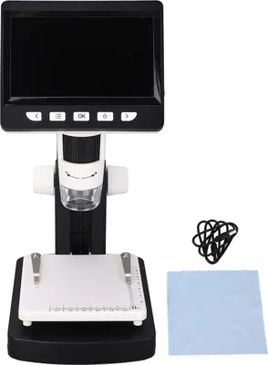 Zdjęcie produktu dla Mikroskop cyfrowy z 4,3-calowym ekranem IPS 50-1000x 2 MP 1080p Elektroniczna kamera fluorescencyjna 8 diod LED dla dorosłych dzieci