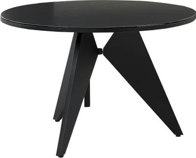 Produktbild von BELIANI Gartentisch Schwarz Aluminium ⌀ 110 cm für 4 Personen Keramikglasplatte Rund X-Beine Outdoor Terrasse Balkon Möbel Garten Ausstattung