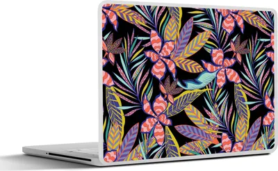 Produktbild von MuchoWow® Laptop Aufkleber Sticker Cover Hawaii - Regenbogen - Blumen - Blätter - Psychedelisch 30x21 cm - Sticker für Laptop - Selbstklebend