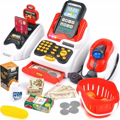 Zdjęcie produktu dla Interaktywna Kasa Fiskalna Sklepowa Dla Dzieci Supermarket 3W1 + Akcesoria