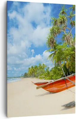 Produktbild von Bild auf Leinwand - Leinwandbild - Einteilig - Golf Ozean Palme Boot - 80x120cm - Wand Bild - Wanddeko - Wandbilder - Leinwanddruck - Wanddekoration - Leinwand bilder - Wandbild - PA80x120-2388