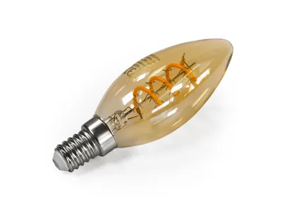 Produktbild von LED Filament Kerzenlampe McShine "Retro", E14, 2W, 150 lm, warmweiß, goldenes Glas