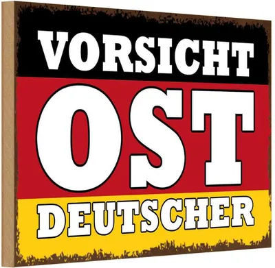 Produktbild von vianmo Holzschild 20x30 cm Vorsicht Ost Deutscher Deutschland
