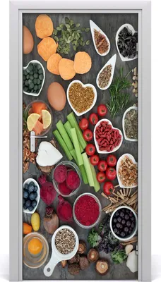 Produktbild von Tulup Türaufkleber 95x205 cm Dekorative Aufkleber Selbstklebend Wasserdichte Tapete Abnehmbar Schlafzimmer Wohnzimmer Wohnkultur - Gesundes Essen