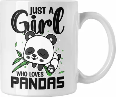 Produktbild von Trendation - Just A Girl Who Loves Pandas Tasse Geschenk Mädchen (Weiß)