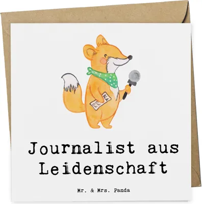 Produktbild von Mr. & Mrs. Panda Glückwunschkarte Journalist Leidenschaft - Weiß - Geschenk, doppelkarte, Studium, Grußkarte, Klappkarte, Ausbildung, Lustig, anlasskarte, Spruch