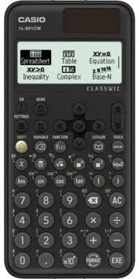 Produktbild von Casio FX-991CW, Tasche, Wissenschaftlicher Taschenrechner, 12 Ziffern, Akku, Schwarz
