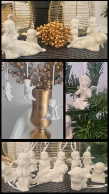 Produktbild von 10 Stück Engel Anhänger 4-6cm Schutzengel Taufe Kommunion Weihnachtsdeko Deko