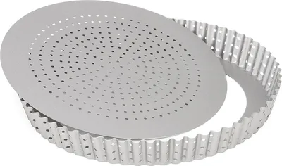 Produktbild von Patisse perforowana forma do quiche z luźną podstawą, stal, srebro, 28 x 28 x 7 cm