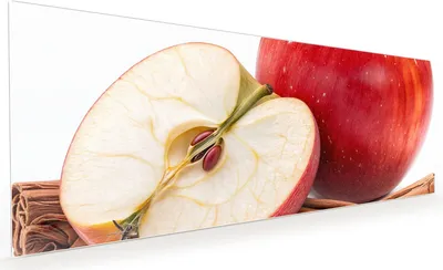 Produktbild von Küchenrückwand Spritzschutz Glas mit Motiv Apfel mit Zimt 40 x 40 cm