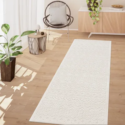 Produktbild von TT Home In-& Outdoor Teppich Wetterfest Balkon Küche Wohnzimmer Boho Skandi Design Größe 80x250 cm