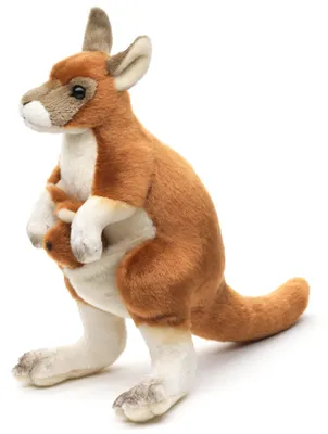 Image de Peluche Kangourou avec bébé 23 cm Écologique