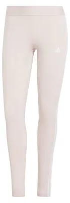 Productafbeelding van adidas dames leggings met 3 strepen, zandkleurig roze, maat S, korte model
