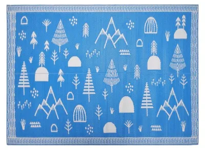 Image de Tapis tissé bleu et blanc - 120 x 180 cm - Poils 3 mm