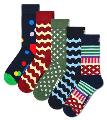 Produktbild von Happy Socks Uni Socken, 5er Pack - Motivsocken, Kurzsocken, Baumwolle Graphic 41-46
