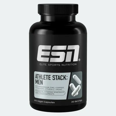 Productafbeelding van ESN Athlete Stack voor mannen, 210 veganistische capsules