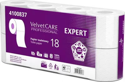 Zdjęcie produktu dla Papier Toaletowy VELVET Expert, 3-warstwowy, 8szt., biały