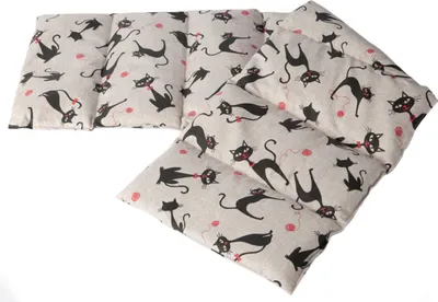 Produktbild von Bio-Dinkelkissen 75x20cm groß 8-Kammer, Katze-Mimi - Wärmekissen Bio-Dinkel Körnerkissen