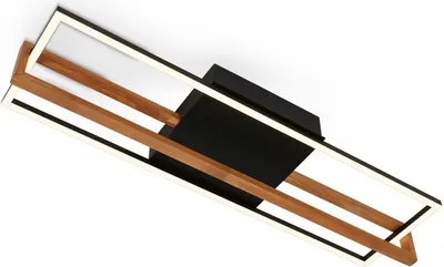 Produktbild von LED ceiling light, black, with wood, LED/22W