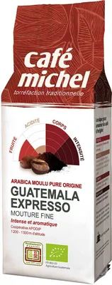 Obrázok produktu pre KÁVA MLETÁ ARABIKA 100% ESPRESSO GUATEMALA FAIR TRADE250 g - CAFE MICHEL