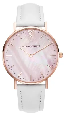 Produktbild von Paul Valentine Damen Armbanduhr ROSE GOLD PINK SEASHELL WHITE 36 MM PV36616