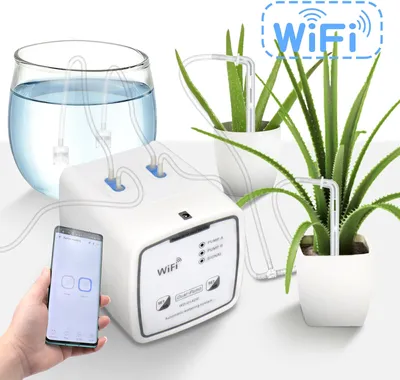 Obrázek produktu pro Automatický zavlažovací systém, zavlažování pokojových rostlin pro kutily Vodní čerpadlo pro zahradní terasu s květinami v květináčích, ovládání přes Wifi APP, 20 květináčů