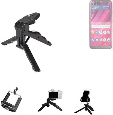 Produktbild von K-S-Trade Stativ Tisch-Ständer Dreibein Handy-Stativ Ständer kompatibel mit BLU View 4 Mini-Stativ Smartphone Tripod Handy-Stativ aus Plastik