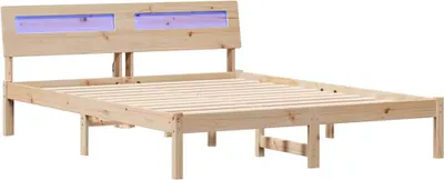 Produktbild von vidaXL Bettrahmen mit Kopfteil Braun 160 x 200 cm Massives Kiefernholz