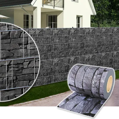 Zdjęcie produktu dla Plantiflex ekran prywatności rolka 35m Nieprzezroczysta folia ogrodzeniowa z PVC do podwójnego ogrodzenia (łupek)