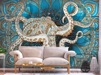 Produktbild von Vlies Fototapete Mandala 400x280 cm Tapeten Wandtapete XXL Krake Tiere Orient g-A-0142-a-a