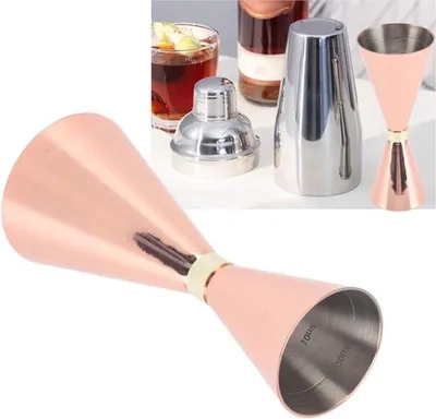 Doppelter Cocktail-Jigger von 30mm bis 60mm mit komfortablem Griff für den Heimgebrauch - Kupferoptik, perfekt zum Mischen