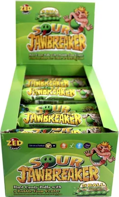 Produktbild von ZED Candy Crazy Sour Jawbreaker, Super Saurere Bonbons mit Kaugummikern (40 x 5 Stk pro Box)