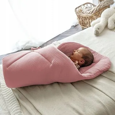 Produktbild von Palulli Musselin Baby-Swaddle 80x80cm 100% Baumwolle Rosa