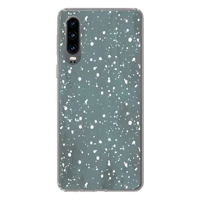 Produktbild von MuchoWow® Handyhülle Schutzhülle Hülle für Huawei P30 Polka dots - Grün - Weiß Silikon Softcase Handy Hülle - Kartenbesitzer